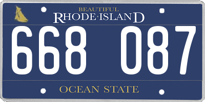 RI license plate 668087