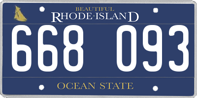 RI license plate 668093