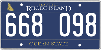 RI license plate 668098