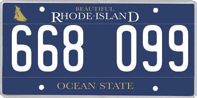 RI license plate 668099