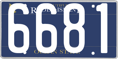 RI license plate 6681