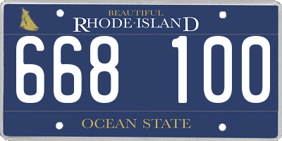 RI license plate 668100