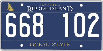 RI license plate 668102