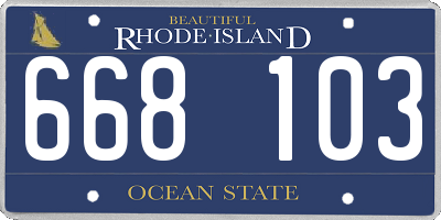 RI license plate 668103