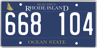RI license plate 668104