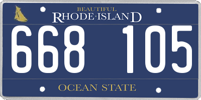 RI license plate 668105