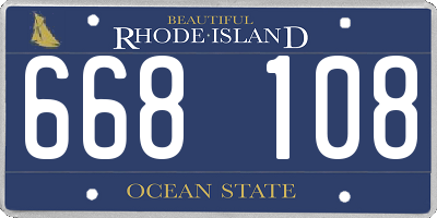 RI license plate 668108