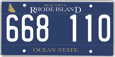 RI license plate 668110