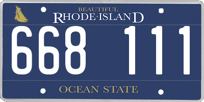 RI license plate 668111