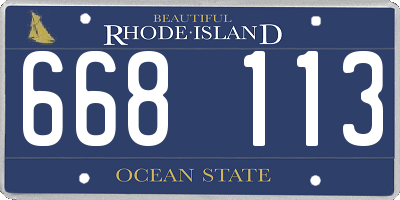 RI license plate 668113