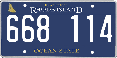 RI license plate 668114
