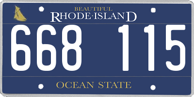 RI license plate 668115