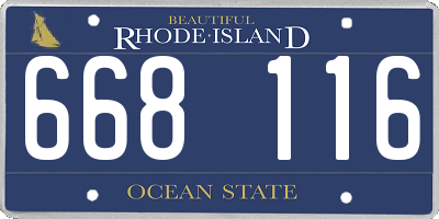 RI license plate 668116