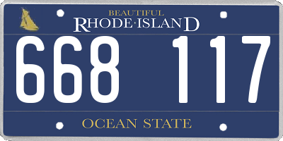RI license plate 668117