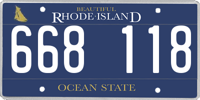 RI license plate 668118