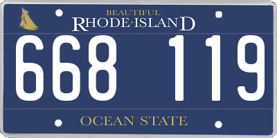 RI license plate 668119