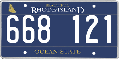 RI license plate 668121