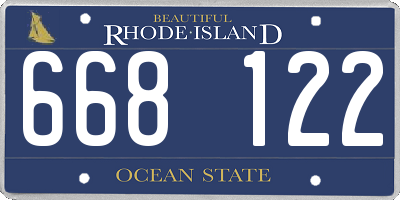 RI license plate 668122