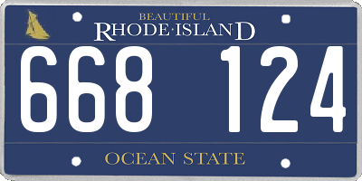 RI license plate 668124