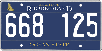 RI license plate 668125
