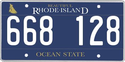 RI license plate 668128