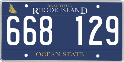 RI license plate 668129