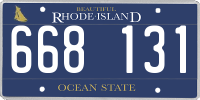 RI license plate 668131
