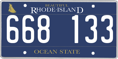 RI license plate 668133