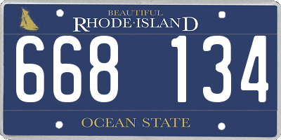 RI license plate 668134