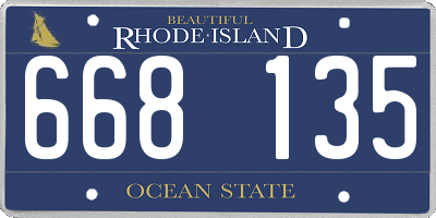 RI license plate 668135
