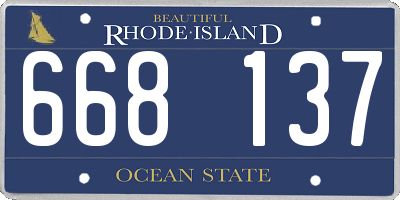 RI license plate 668137
