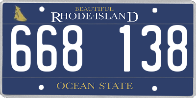 RI license plate 668138