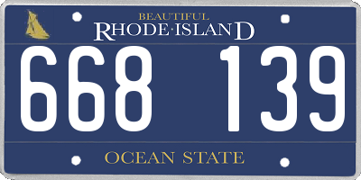 RI license plate 668139