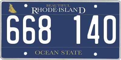 RI license plate 668140