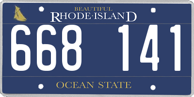 RI license plate 668141
