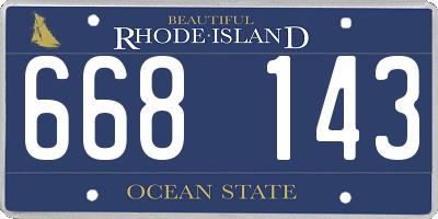 RI license plate 668143