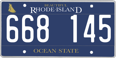 RI license plate 668145