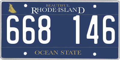 RI license plate 668146