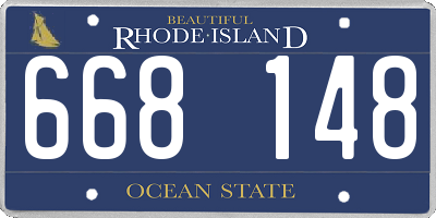 RI license plate 668148