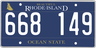 RI license plate 668149