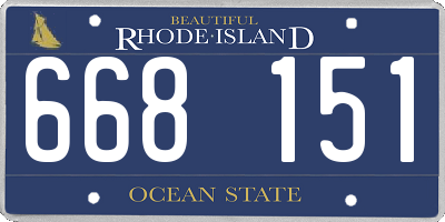 RI license plate 668151