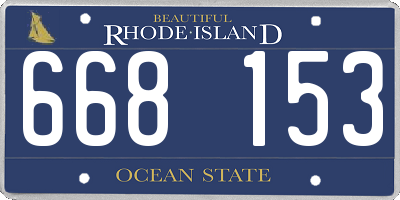RI license plate 668153