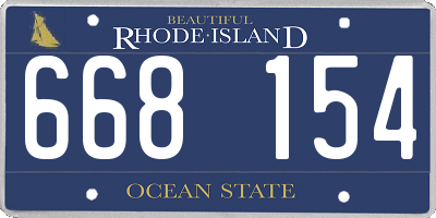 RI license plate 668154