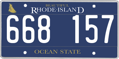 RI license plate 668157