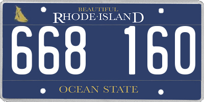 RI license plate 668160