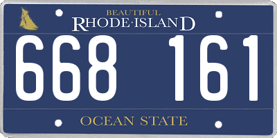 RI license plate 668161