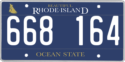 RI license plate 668164