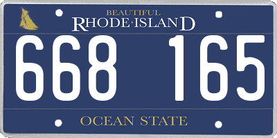 RI license plate 668165