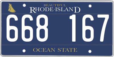 RI license plate 668167