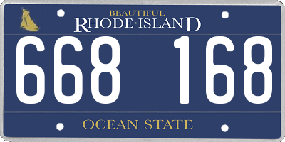 RI license plate 668168